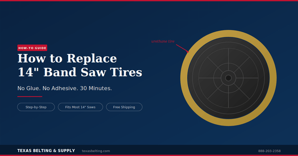 How to Replace 14" Band Saw Tires — No Glue, 30 Minutes - Texas Belting and Supply