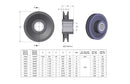 Brewer V-Belt Idler Pulley — engineering drawings and specifications (Cast Iron Needle bearing)