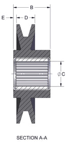 Brewer 1OU2 V-Belt Idler Pulley — view 2