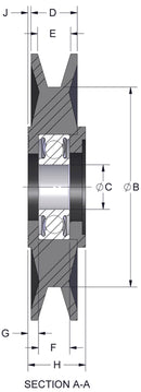 Brewer BV4002 V-Belt Idler Pulley — view 2