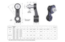 Brewer AM-3/4-10 Shaft Mount Universal Drive Tensioner — engineering drawing and spec table
