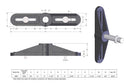Brewer BB3 Heavy Duty Universal Drive Tensioner — engineering drawing and spec table
