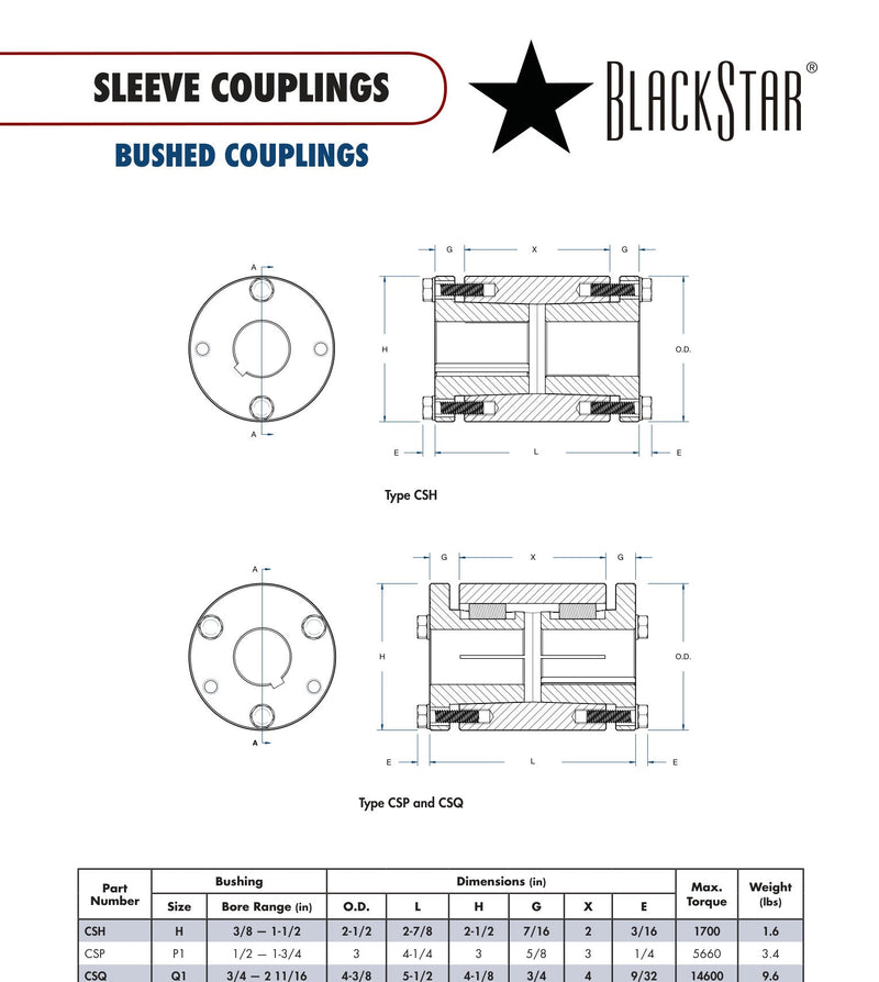 BlackStar 6018F 2 Chain Coupling | Texas Belting & Supply