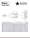 BlackStar 3B5V86 - Split Taper Sheave - BlackStar - Texas Belting and Supply