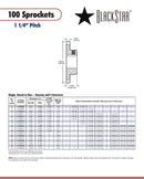 BlackStar 100BS40 1 7/16 K2S Sprocket Specifications