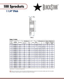 BlackStar 100BTL30 Sprocket Specifications