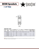 BlackStar DS100ATL18H Sprocket Specifications
