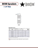 BlackStar DS100A13H 2 7/16 K2S Sprocket Specifications