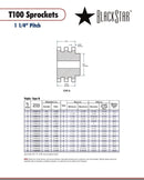 BlackStar T100B24 Sprocket Specifications