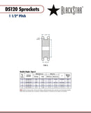 BlackStar DS120A20H Sprocket Specifications