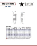 BlackStar 140CTL60 Sprocket Specifications