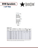 BlackStar 140B35 Sprocket Specifications