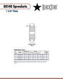 BlackStar H140A13Q Sprocket Specifications