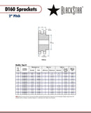 BlackStar D160B13H Sprocket Specifications