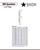 BlackStar 200A7 2 15/16 Sprocket Specifications