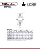 BlackStar H200C26 Sprocket Specifications