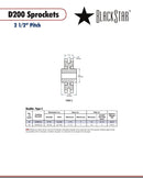 BlackStar D200C60 Sprocket Specifications