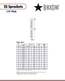 BlackStar 25A72 Sprocket Specifications