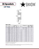 BlackStar 35BTL112 Sprocket Specifications