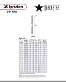 BlackStar H35A84 Sprocket Specifications