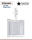 BlackStar SS40B12 Sprocket Specifications