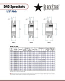 BlackStar D40P26H Sprocket Specifications