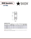 BlackStar DS40P23H Sprocket Specifications