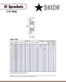BlackStar H41BTL19 Sprocket Specifications