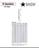BlackStar H41A30 Sprocket Specifications