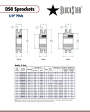 BlackStar D50ATL17H Sprocket Specifications