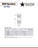 BlackStar DS50ATL16H Sprocket Specifications