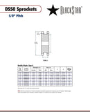 BlackStar DS50A18H Sprocket Specifications
