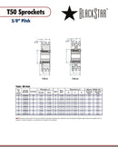 BlackStar T50SF60H Sprocket Specifications