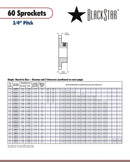 BlackStar SS60BS24 1 1/2 K2S Sprocket Specifications
