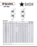 BlackStar 60SK38 Sprocket Specifications