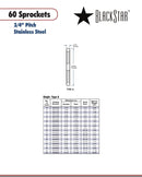 BlackStar SS60A15 Sprocket Specifications