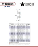 BlackStar 60B51 Sprocket Specifications