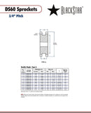 BlackStar DS60A21H Sprocket Specifications