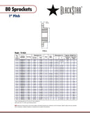 BlackStar 80BTL33 Sprocket Specifications