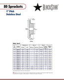 BlackStar SS80B18 Sprocket Specifications