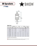 BlackStar H80C16 Sprocket Specifications