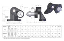Brewer RSM Adjustable Angle Mount Universal Drive Tensioner — engineering drawing and spec table