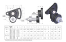 Brewer SL Base Mount Universal Drive Tensioner — engineering drawing and spec table