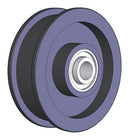Brewer P1B Flat Belt Idler Pulley — Cast Iron Ball Bearing — view 3