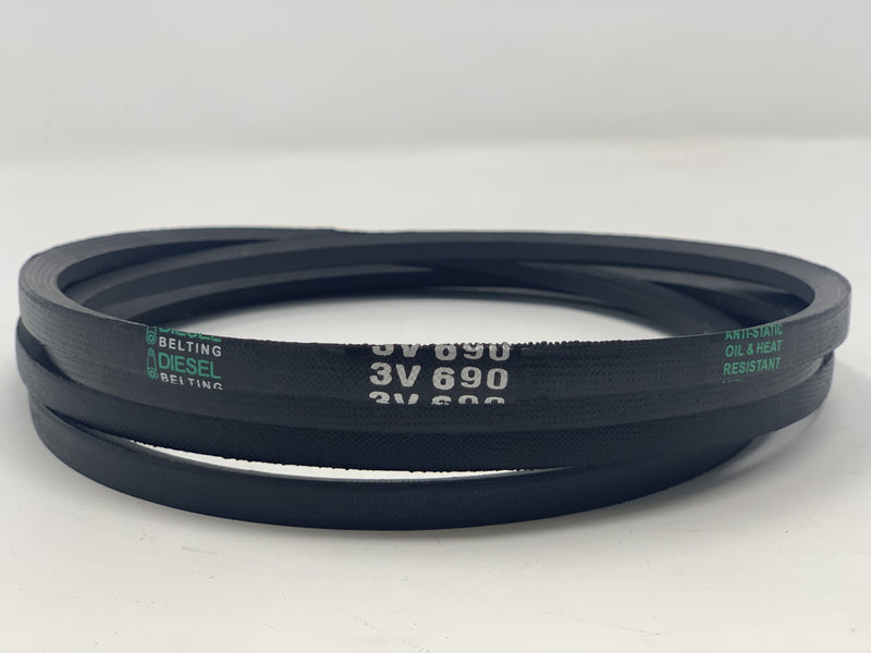 3V690 V-Belt 3/8" x 69" Outside Circumference Narrow Wedge Diesel Belting