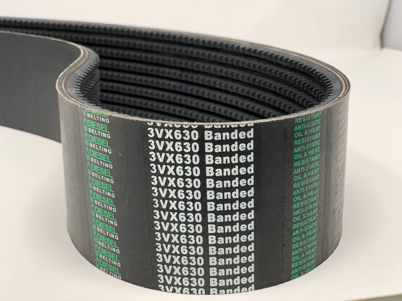 6/3VX630 Banded Cogged V-Belt 2.35 x 63in Outside Circumference