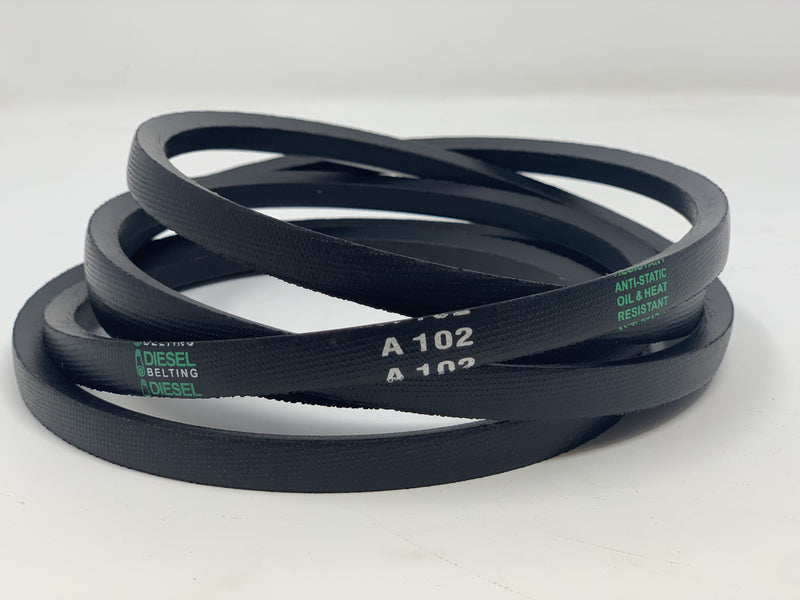 A102 V-Belt 1/2" x 104" Outside Circumference Classic Wrapped Diesel Belting