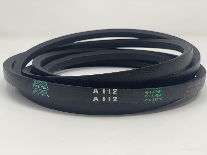 A112 V-Belt 1/2" x 114" Outside Circumference Classic Wrapped Diesel Belting