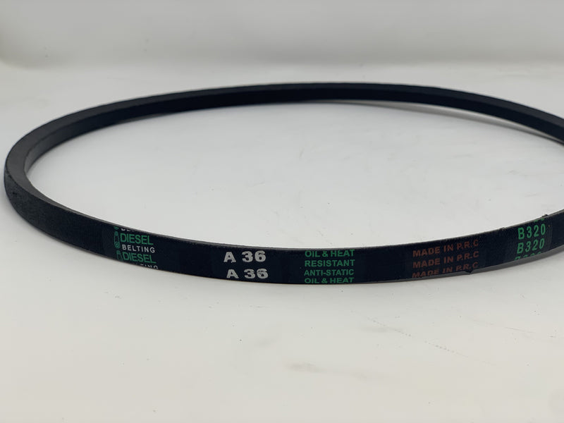 A36 V-Belt 1/2" x 38" Outside Circumference Classic Wrapped Diesel Belting