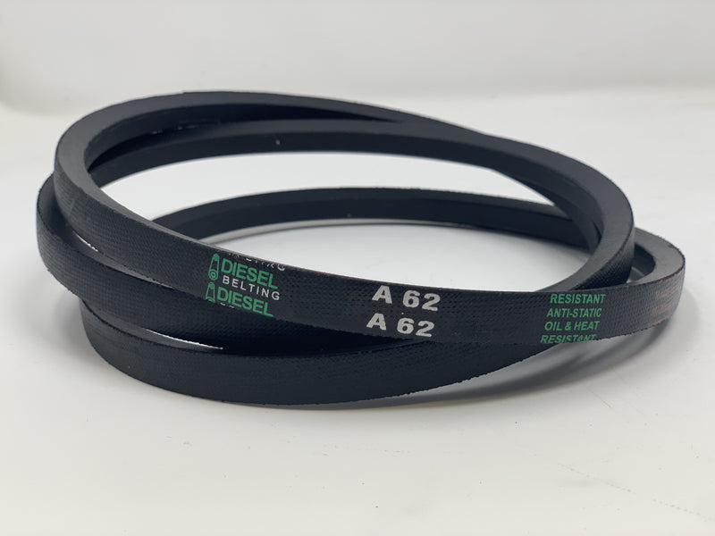 A62 V-Belt 1/2" x 64" Outside Circumference Classic Wrapped Diesel Belting